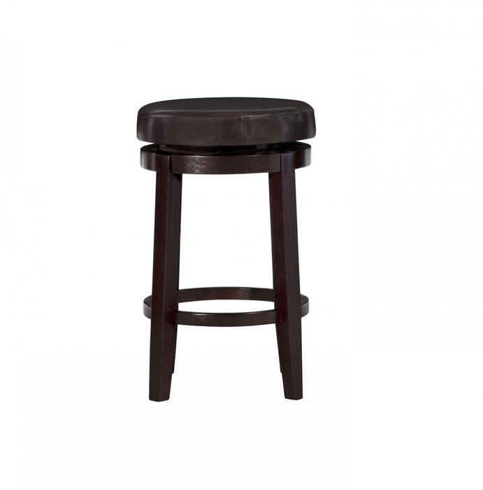 Tabouret Maya de hauteur comptoir en similicuir - brun