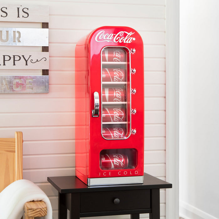 Réfrigérateur compact rétro Coca-Cola de style distributeur automatique pour 10 cannettes