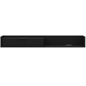 Meuble pour téléviseur mural mince Nordika de 72 po avec armoire de rangement - noir