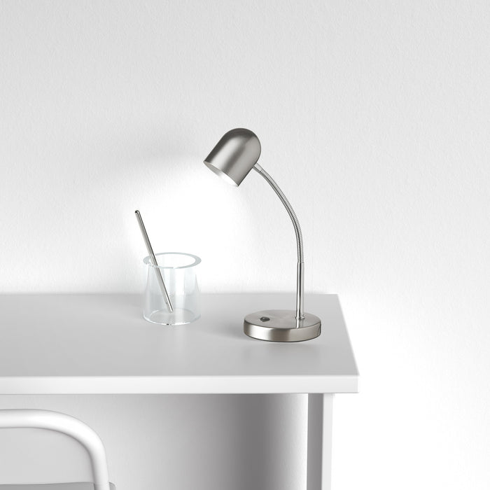 Lampe de table de Dainolite avec fini chromé satiné et ampoule à DEL de 5 W