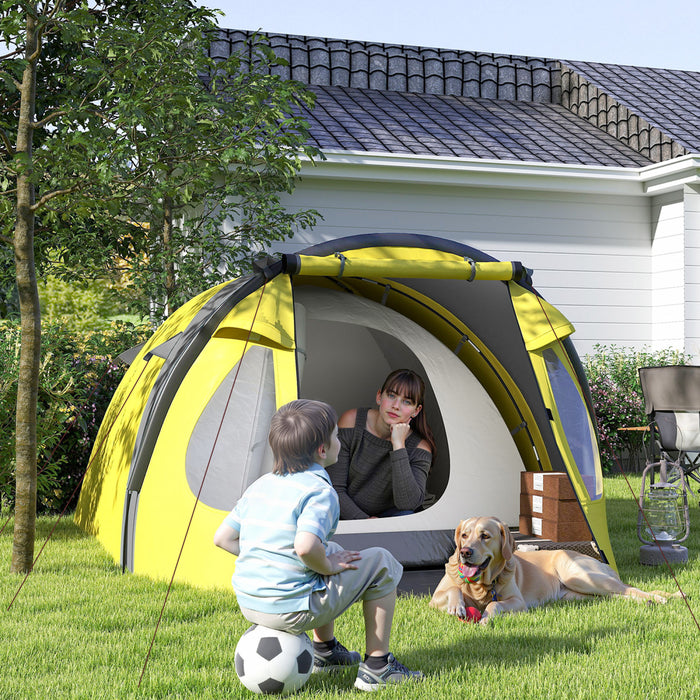 Outsunny Tente De Camping A Ouverture Instantanee Pour 3 A 4 Personnes