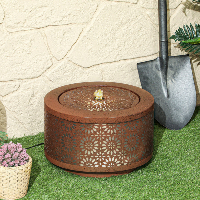 Outsunny Fontaine D'exterieur Avec Lumieres Led Fontaine Cascade De Jardin