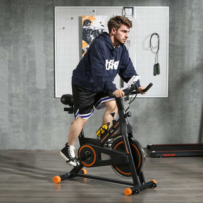 Soozier Velo D'exercice Stationnaire Avec Moniteur Lcd De Resistance Orange
