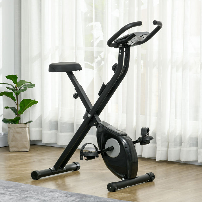 Soozier Velo D'exercice Pliable Avec Resistance Magnetique A 8 Niveaux, Noir