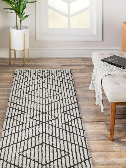 Tapis Contemporain Sloane 2'3\" x 7'6\" en Ivoire