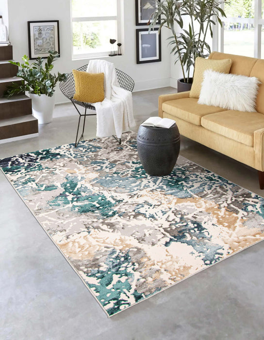 Carpette Aura bleu sarcelle - 5 pi 0 po x 8 pi 0 po