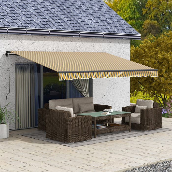 Outsunny 13' X 10' Auvent Retractable, Abri Pare-soleil, Jaune