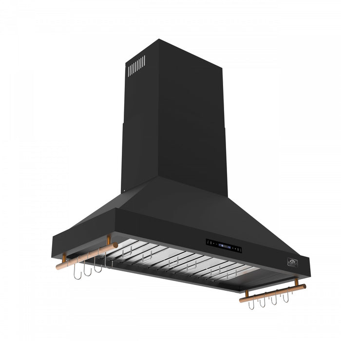 Hotte de cuisiniere murale Venezia de 48 po, noir-FRHWM5503-48BLK