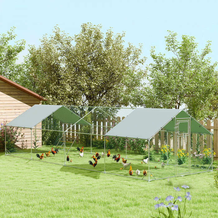 Grand Poulailler En Metal Avec Couvercle Pour 24-30 Poulets
