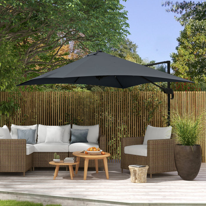Outsunny Parasol En Porte-a-faux Carre De 10 Pi