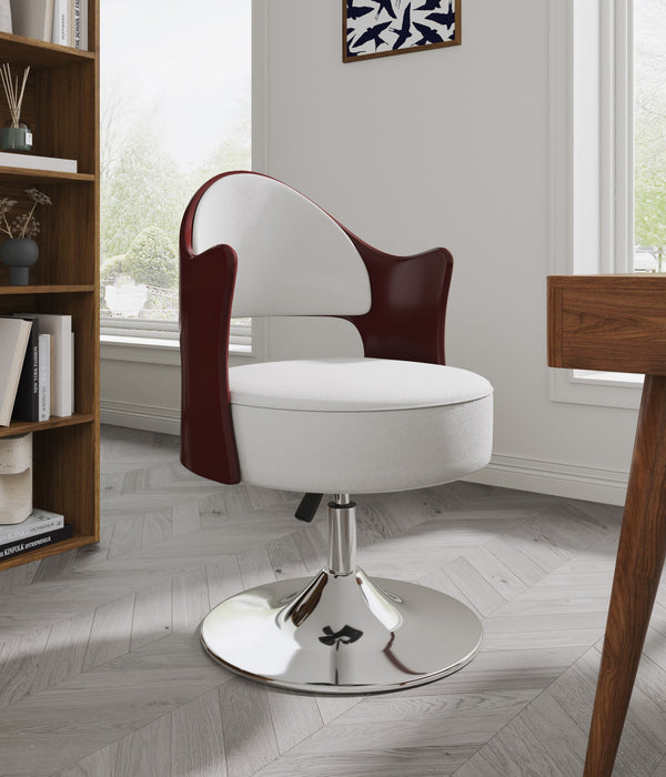Fauteuil pivotant moderne en cuir vegetalien Bopper blanc - Lot de 2