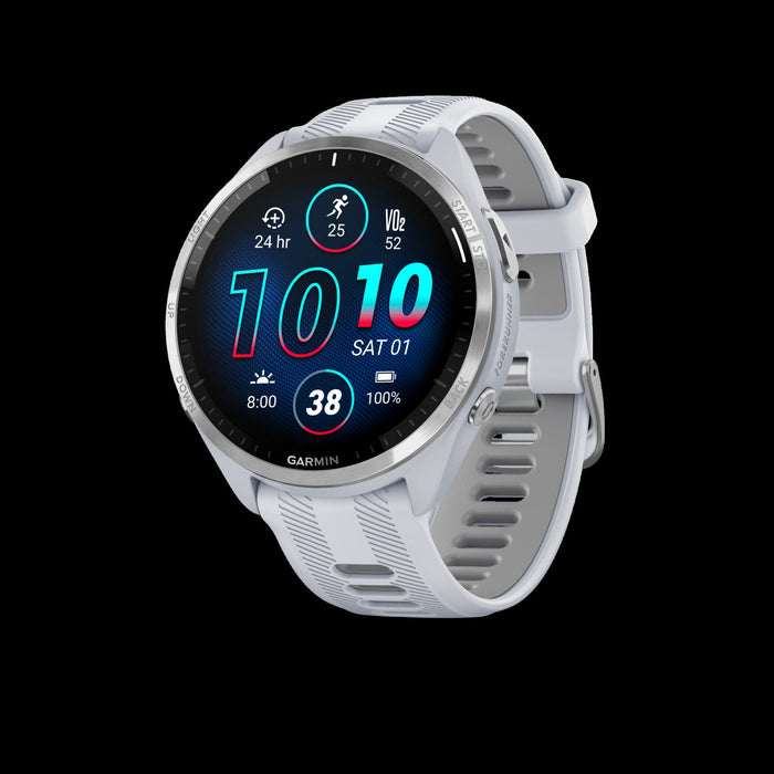 Garmin Forerunner® 965 Montre Gps Intelligente - Suivi De Fitness Avec Gps Multi-bande - Pierre Blanche