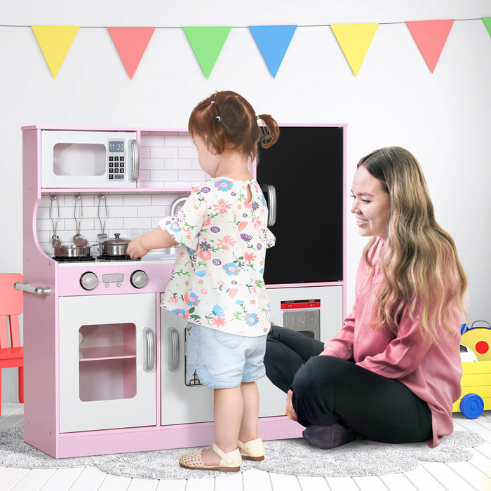 Qaba Cuisine De Jeu Pour Enfants Avec Tableau Noir, Machine A Glacons