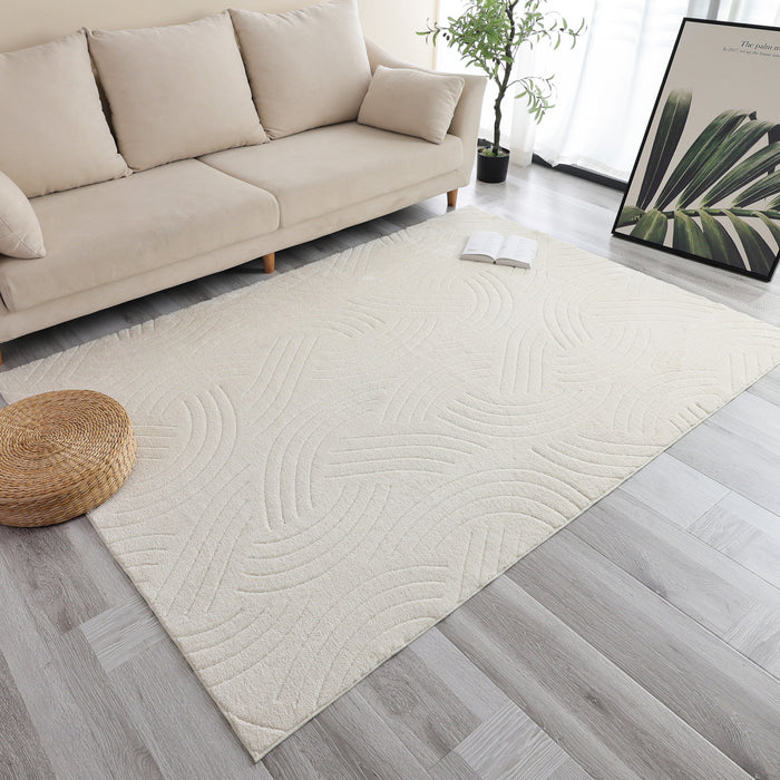 Tapis A Poils Longs Lavable En Velours Creme Crescent 8'x10'