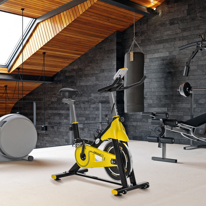 Soozier Velo D'exercice Stationnaire, Velo D'entrainement Cardio D'interieur Avec Resistance Reglable Par Courroie, Siege, Guidon Avec Ecran Lcd Pour La Salle De Sport A Domicile