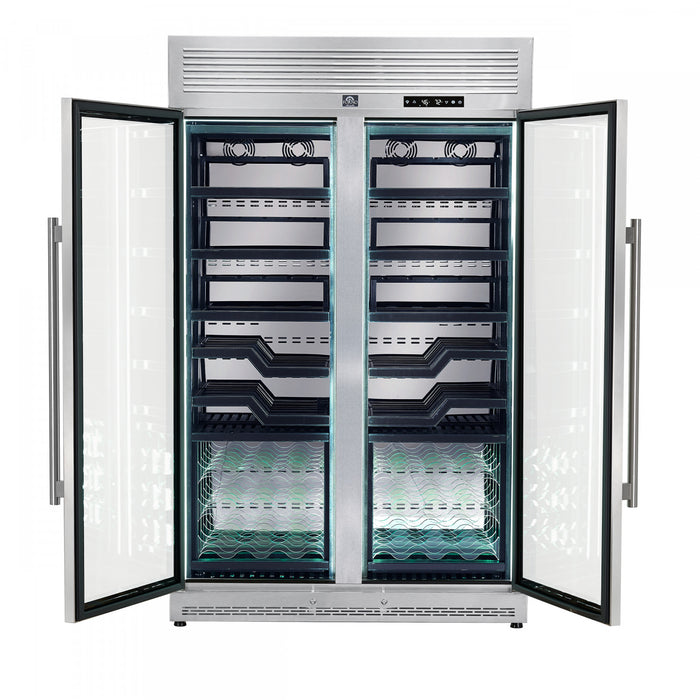 Cave a vin Abruzzo de 48\" double zone, capacite de 102 bouteilles, 24 pi³, en acier inoxydable-FWCDR6610-48S