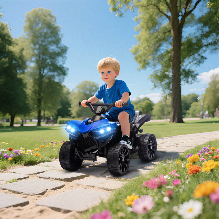 Quad Qaba pour Enfants, 4 Roues avec Musique et Lumieres, pour 37-72 Mois, Bleu