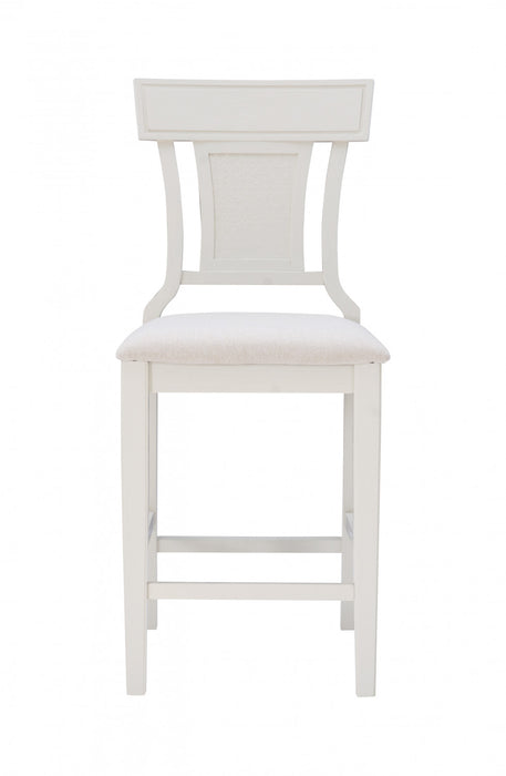 Tabouret Rylan de hauteur comptoir en tissu - blanc
