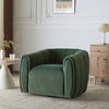Vela Modern Velvet Swivel Club Chair with Tub Design, Black, Olive Green | Vela Fauteuil Club Moderne en Velours Pivotant a Coque, Noir, Vert Olive