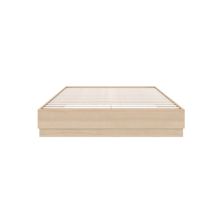 Lit double plateforme Nordika - chêne blond naturel