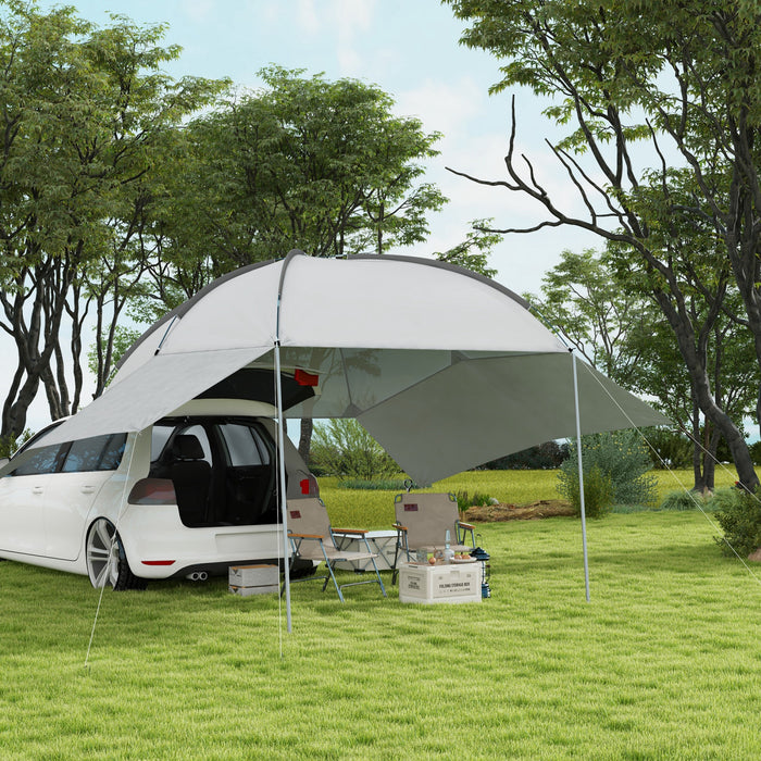 Outsunny Tente De Hayon Pour Vus Avec Auvent, Tente De Camping Pour Voiture