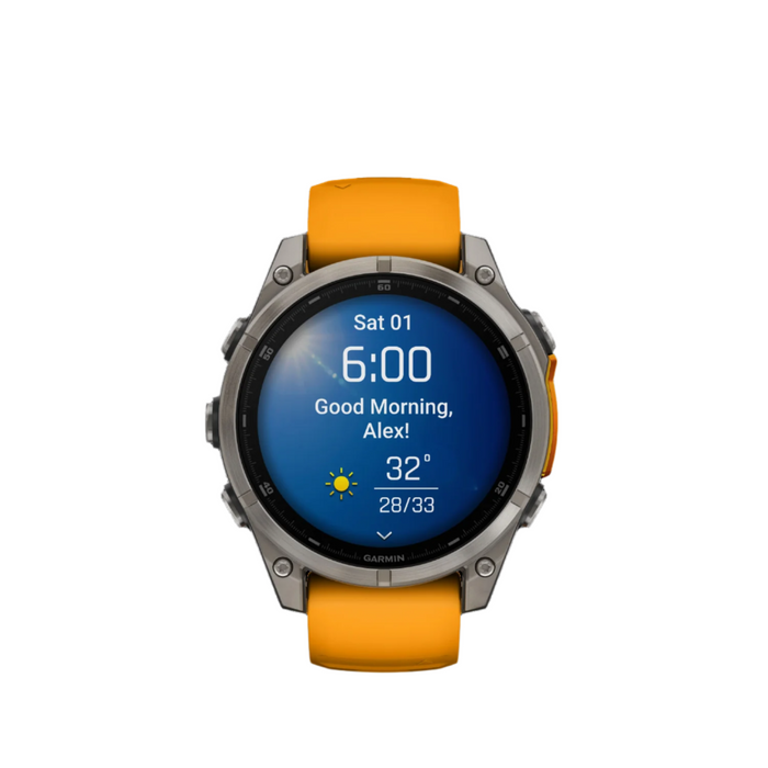  Titanium With Spark Orange/graphite Silicone Band