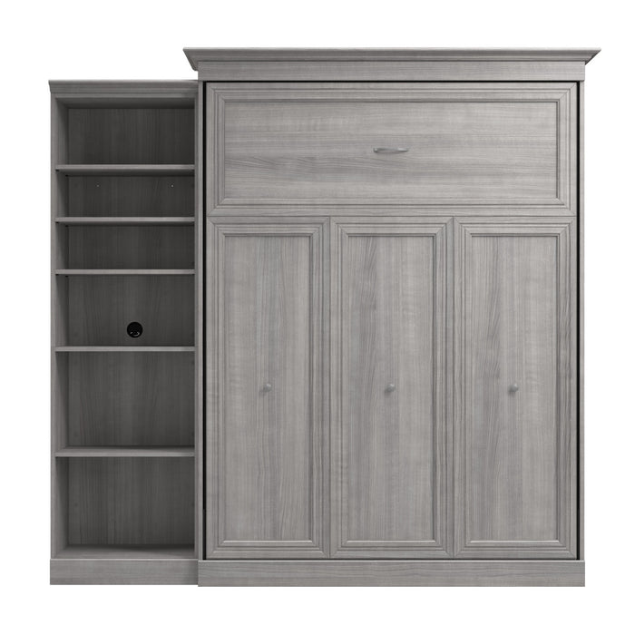 Grand lit escamotable Versatile de Bestar de 92 po (L) avec organisateur de garde-robe - gris platine