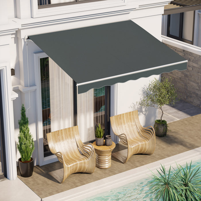 Outsunny Auvent Retractable Electrique 10' X 8' Avec Telecommande, Cafe