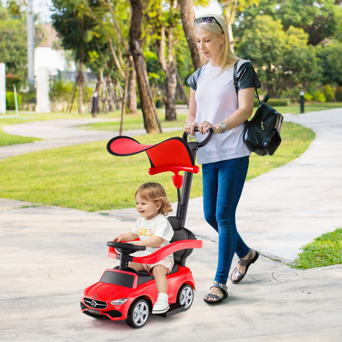 Costway Kids Ride On Push Car Mercedes-benz License 3-en-1 Voiture Coulissante Rouge