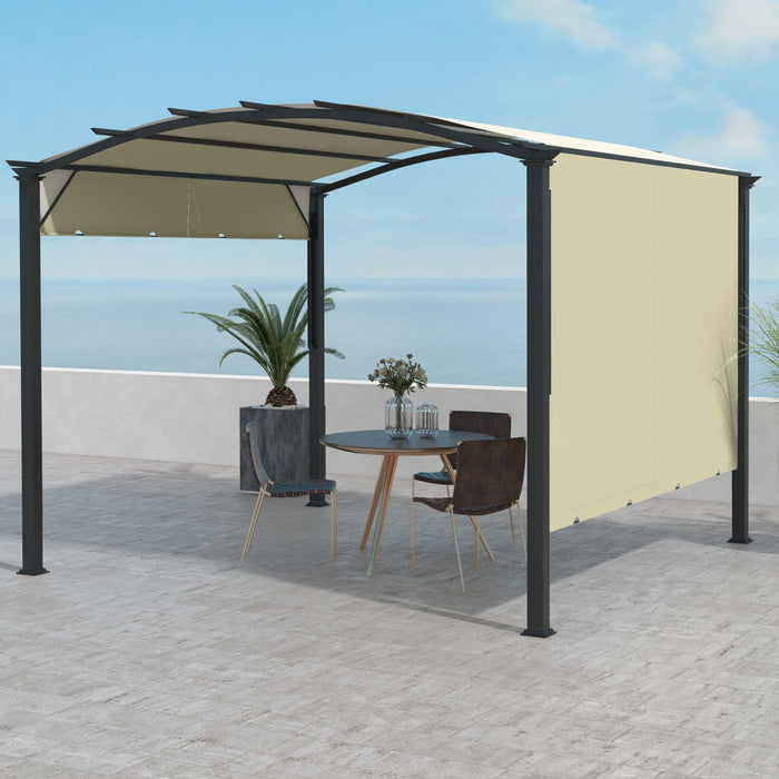 Outsunny Auvent De Pergola Retractable 11' X 11' Pour Patio, Jardin, Beige