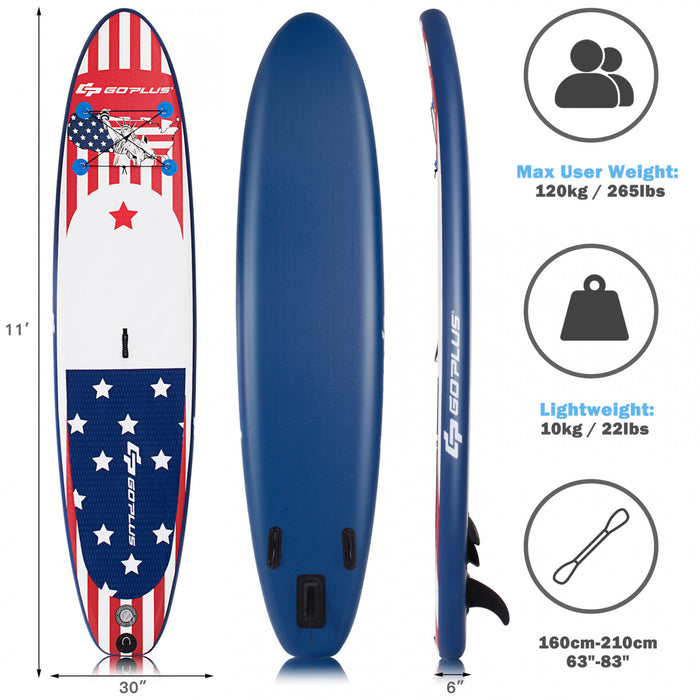 Goplus 11' Gonflable Stand Up Paddle Board Surfboard W/pompe Paddle En Aluminium