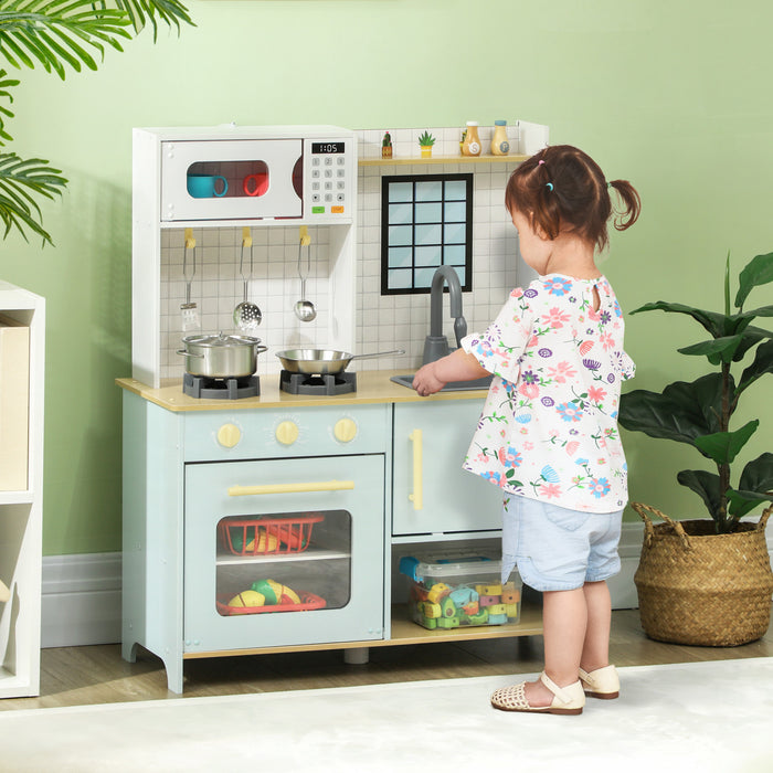 Qaba Cuisine Pour Enfants Avec Cuisiniere Et Four A Micro-ondes