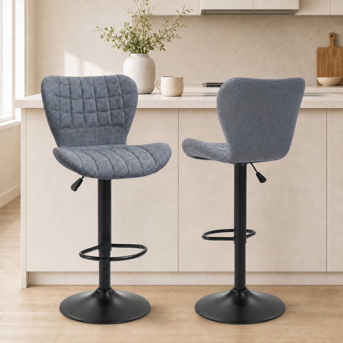 HOMCOM Lot de 2 tabourets de bar pivotants a hauteur reglable avec dossier