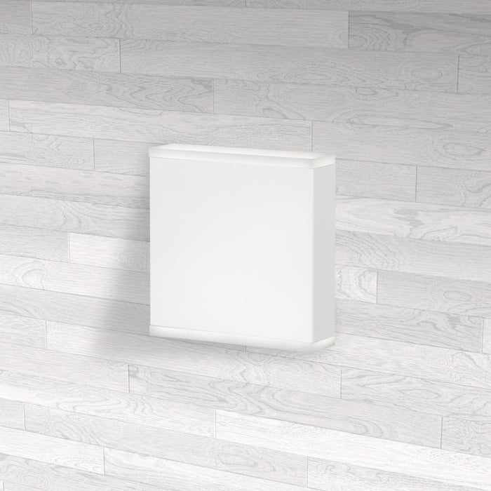 Applique murale Emery de Dainolite en acrylique givré qui diffuse la lumière, avec fini blanc mat et ampoule à DEL de 15 W