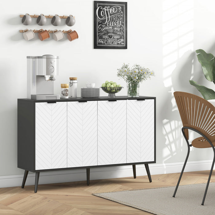 HOMCOM Armoire de rangement buffet armoire d'appoint etageres reglables