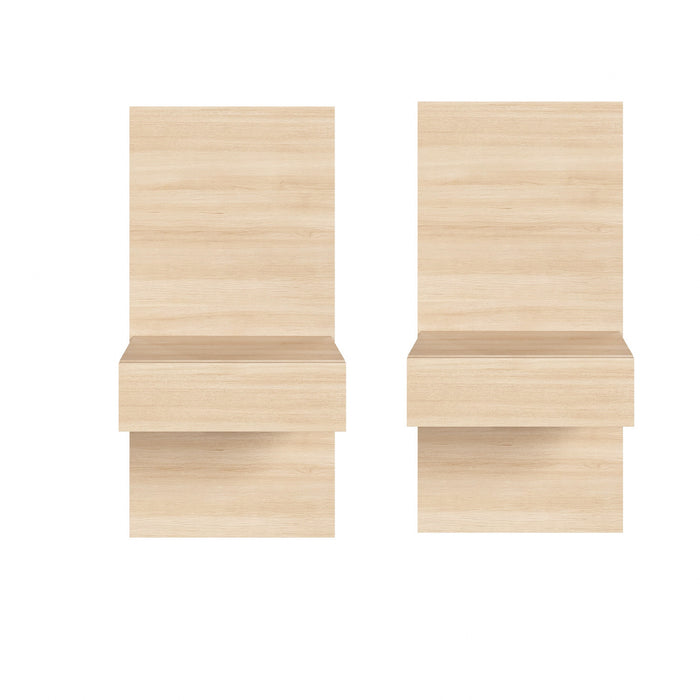 Ensemble 2 panneaux d’extension pour table de nuit flottante Milano Nordika - chêne blond naturel