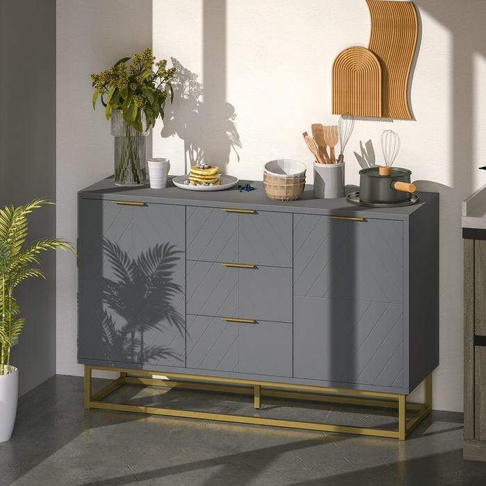 HOMCOM Meuble de Rangement 3 Tiroirs Buffet pour Salle a Manger, Salon