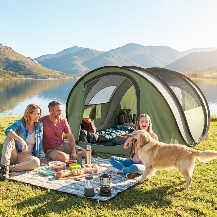 Outsunny Tente Pop-Up de Camping pour 4-5 Personnes, Vert