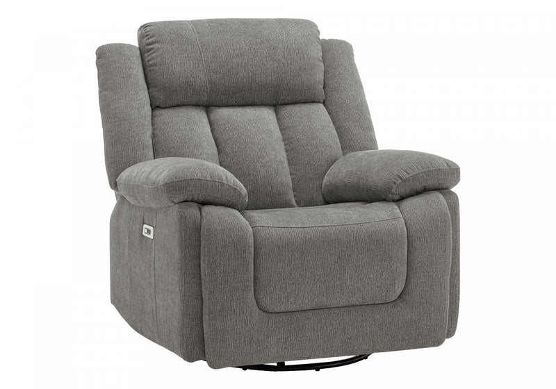 Fauteuil Inclinable Electrique, 39\"L, Planeur, Pivoter, Port Usb Inclus, Tissu Gris Clair