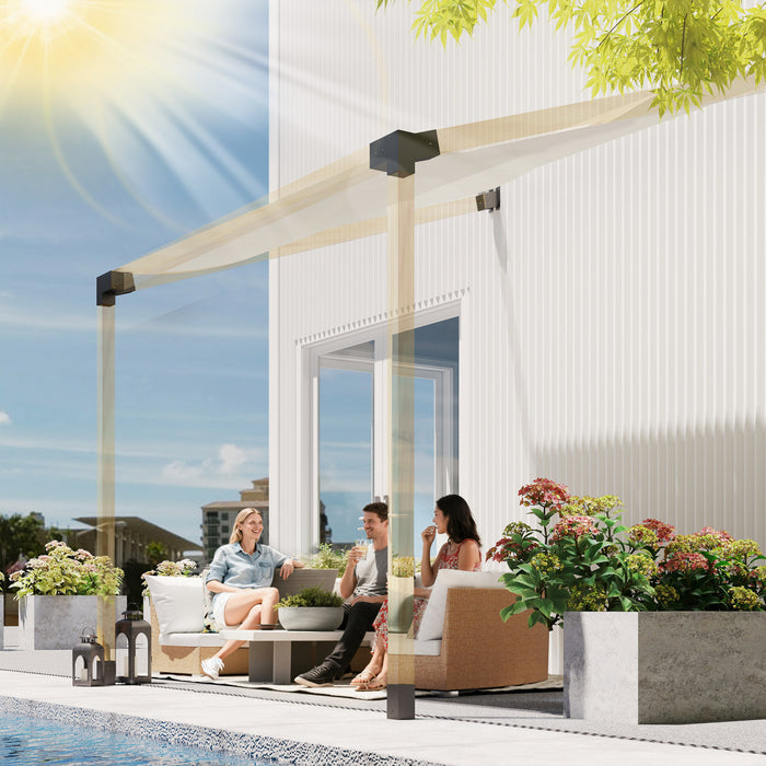 Supports de Pergola Outsunny, Kit de Pergola pour Toit Incline a 15°, Noir