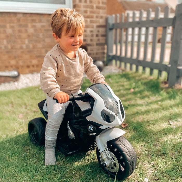 Aosom 6v Moto Pour Enfants Sous Licence Bmw, Moto Pour Tout-petits, Avec Phare, Musique, Moto Electrique A 3 Roues Pour Enfants, Cadeau Pour Garcons Et Filles (noir)