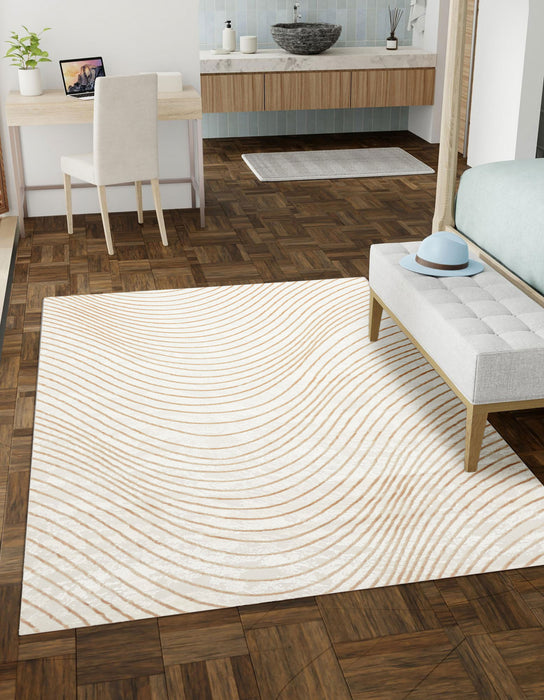Tapis Contemporain/Moderne Sienna 8'0\" x 10'0\" en Ivoire