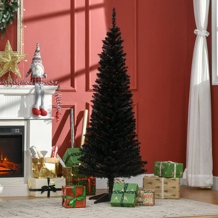 Homcom Arbre De Noel, Arbre De Noel Fin Avec Branches Realistes, Noir
