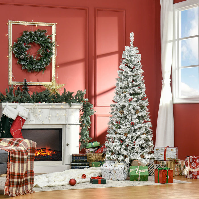 Homcom Arbre De Noel Artificiel De Neige Avec Pomme De Pin
