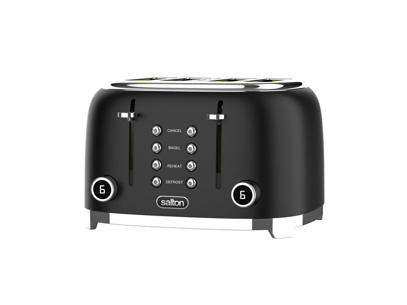 Salton grille pain numeriques NuRetro 4 tranches - noir minuit