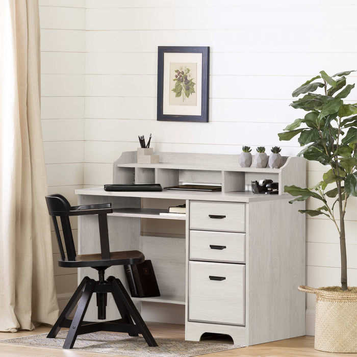 Versa Bureau De Travail Pour Ordinateur Avec Huche - Chene Hivernal