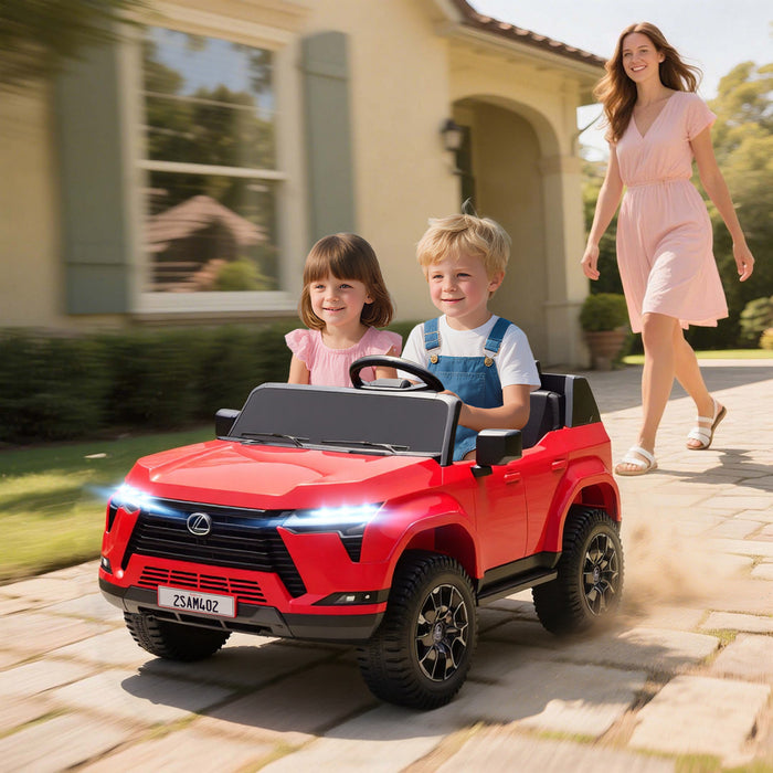 Qaba Voiture Electrique Lexus Gx550 Sous Licence, 12v Avec 2 Places, Rouge