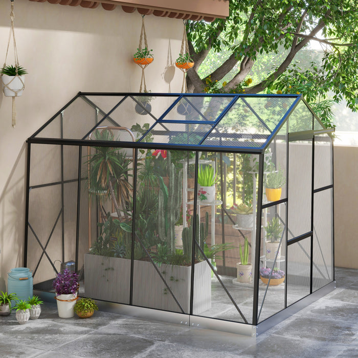 Outsunny 6' X 8' Serre En Polycarbonate Serre A Etages En Aluminium