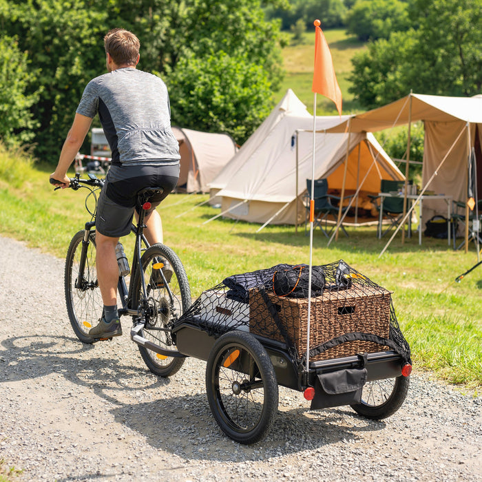 Soozier Remorque Cargo pour Velo avec Roues a Degagement Rapide de 16 Pouces