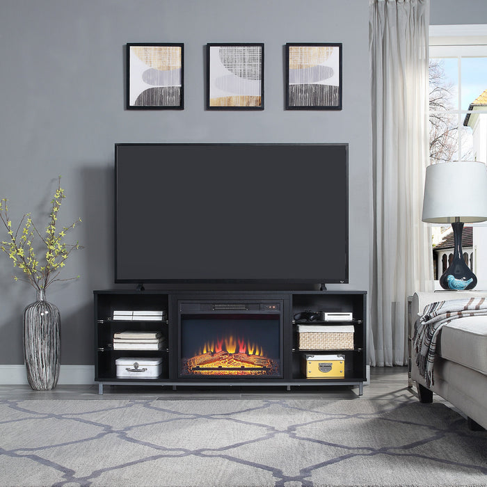 Foyer electrique moderne Brighton 2 pieces en noir et onyx